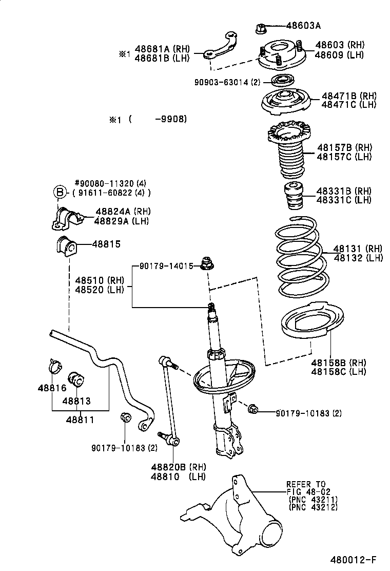 Toyota 48131-3T150 SPRING, FRONT COIL, RH