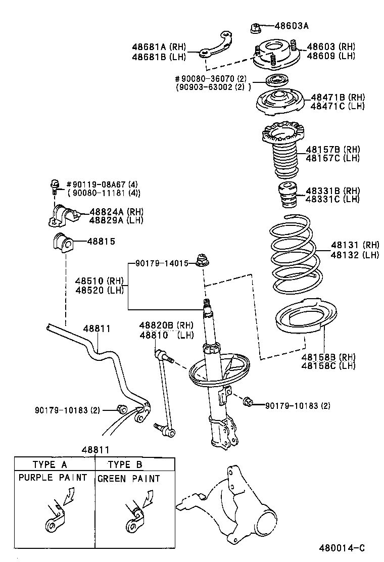Toyota 48131-AC020 SPRING, FRONT COIL, RH
