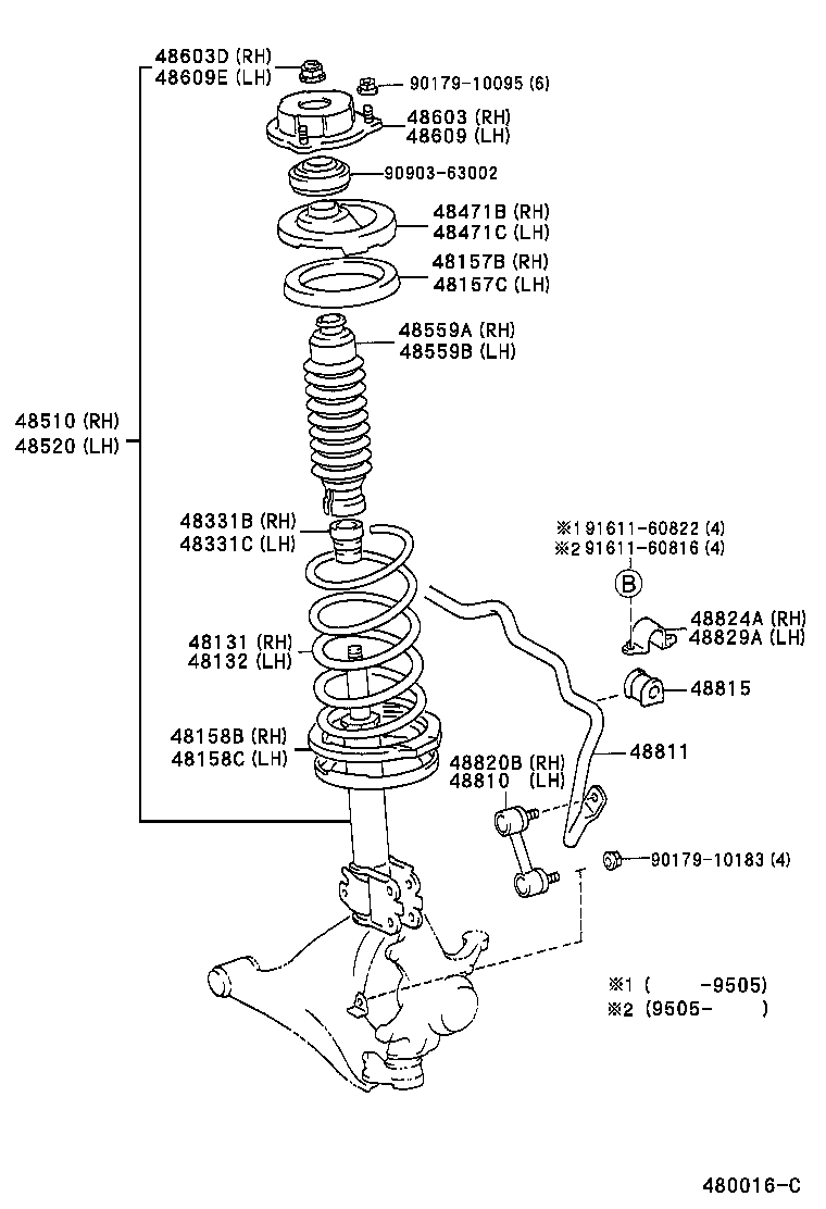 Toyota 48131-2S660 SPRING, FRONT COIL, RH