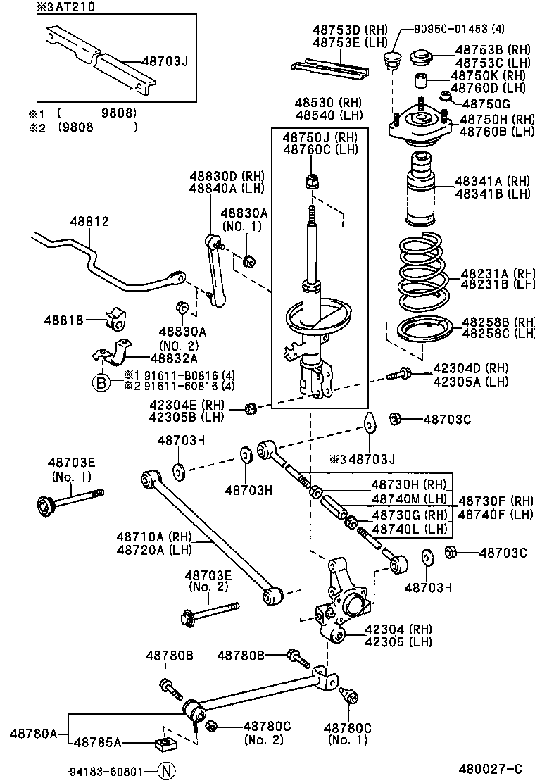 48540-29245 ABSORBER ASSY, SHOCK, REAR LH product image