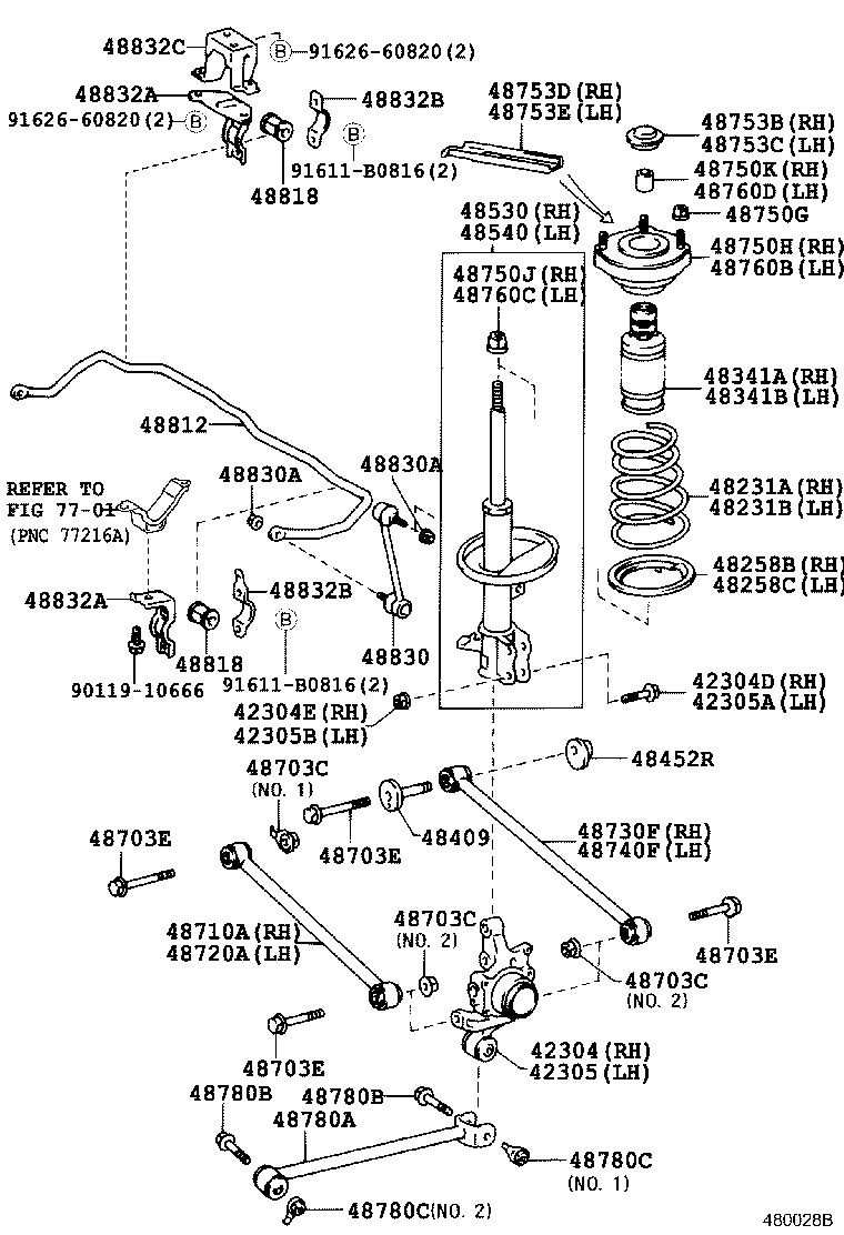 48540-29245 ABSORBER ASSY, SHOCK, REAR LH product image
