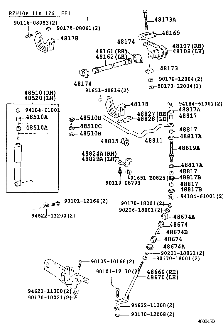 48108-26050 ARM SUB-ASSY, ANCHOR, LH product image