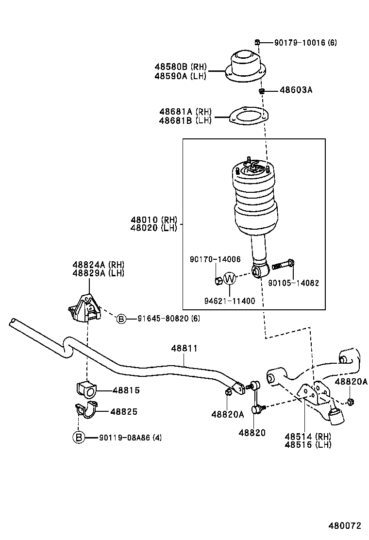 48064-50010 COVER SUB-ASSY, FRONT SUSPENSION SUPPORT, RH product image