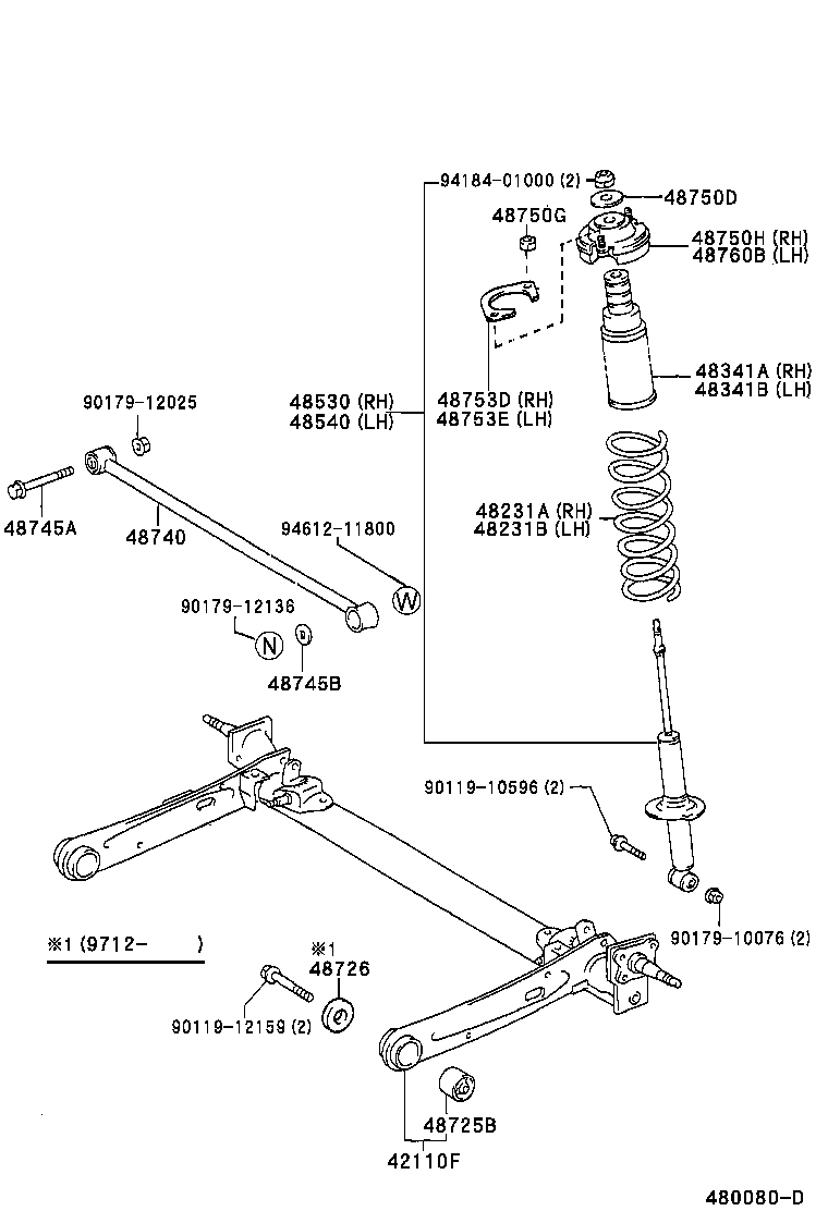 48231-16840 SPRING, COIL, REAR RH product image