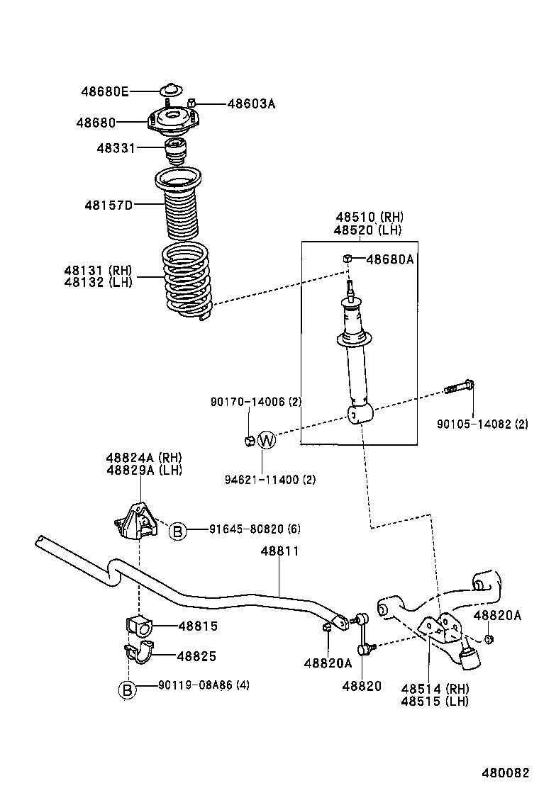 48064-50010 COVER SUB-ASSY, FRONT SUSPENSION SUPPORT, RH product image