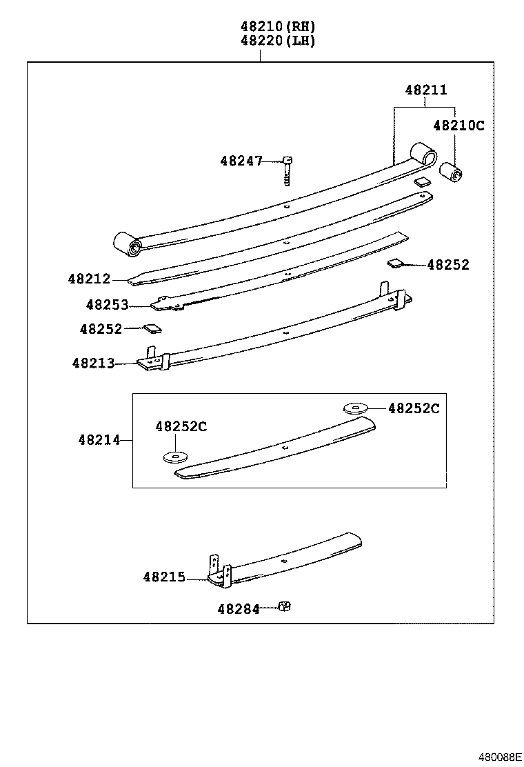48046-26111 SEAT SUB-ASSY, SPRING U BOLT, RH product image