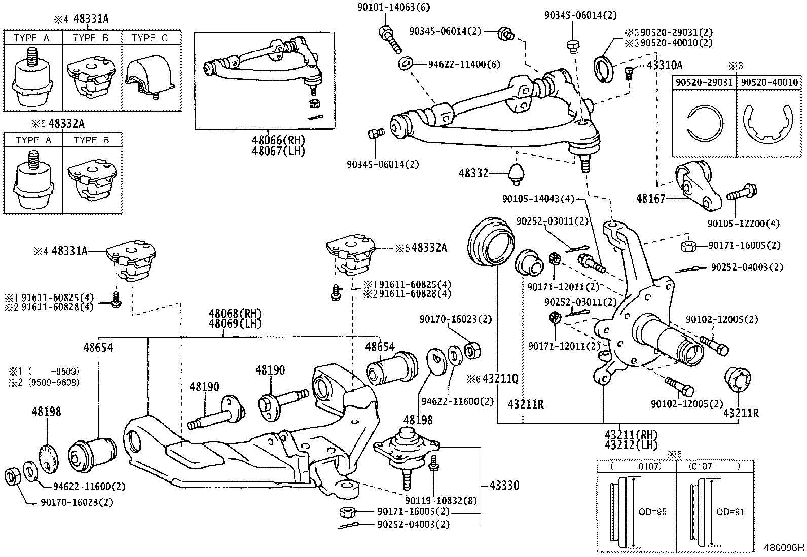 04485-26060 SHAFT KIT, UPPER SUSPENSION ARM product image