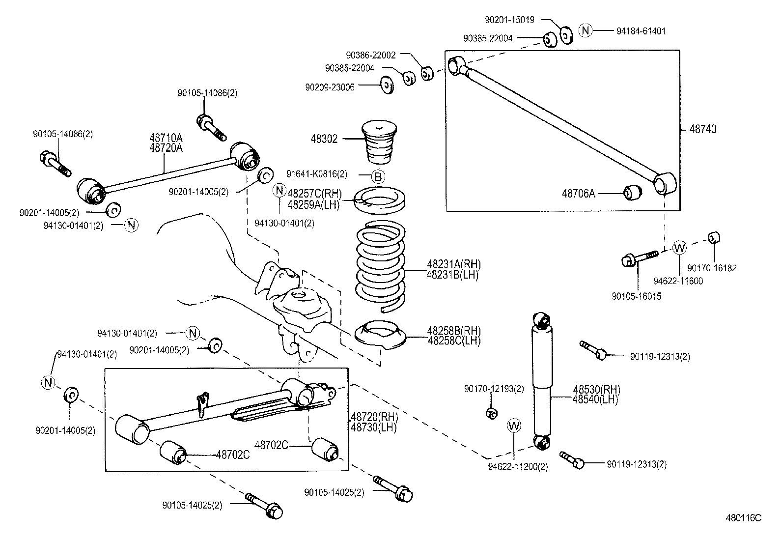 48231-28840 SPRING, COIL, REAR RH product image