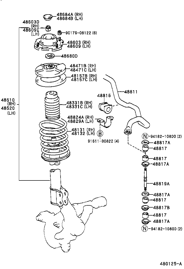 48131-0A020 SPRING, FRONT COIL, RH product image