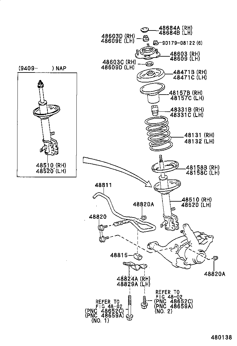 48131-02210 SPRING, FRONT COIL, LH product image