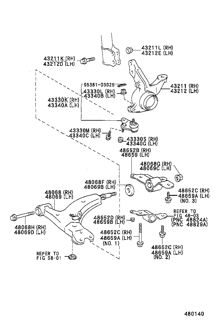43330-09070 JOINT ASSY, LOWER BALL, FRONT RH product image