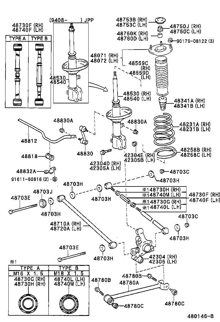 Toyota 90105-14099 BOLT(FOR REAR SUSPENSION ARM)