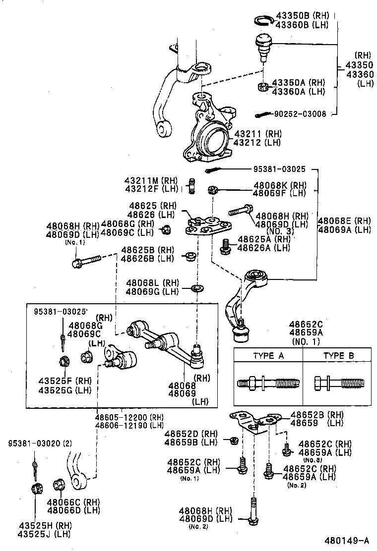 43212-12140 KNUCKLE, STEERING, LH product image