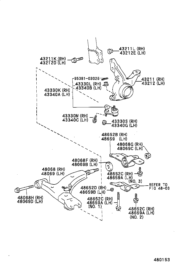 43212-12330 KNUCKLE, STEERING, LH product image