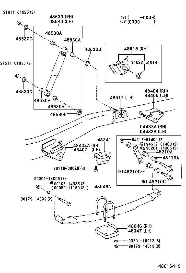 Toyota 48531-80697 ABSORBER ASSY, SHOCK, REAR RH