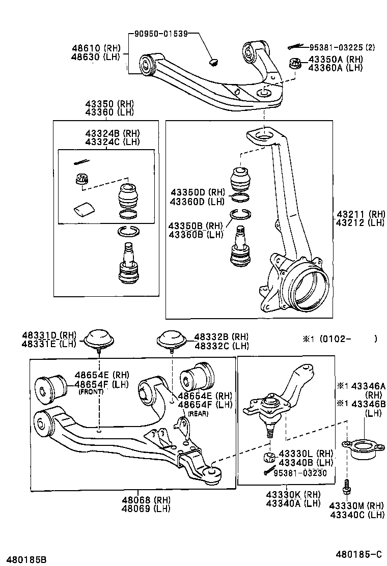 Toyota 43202-35061 KNUCKLE, STEERING, LH
