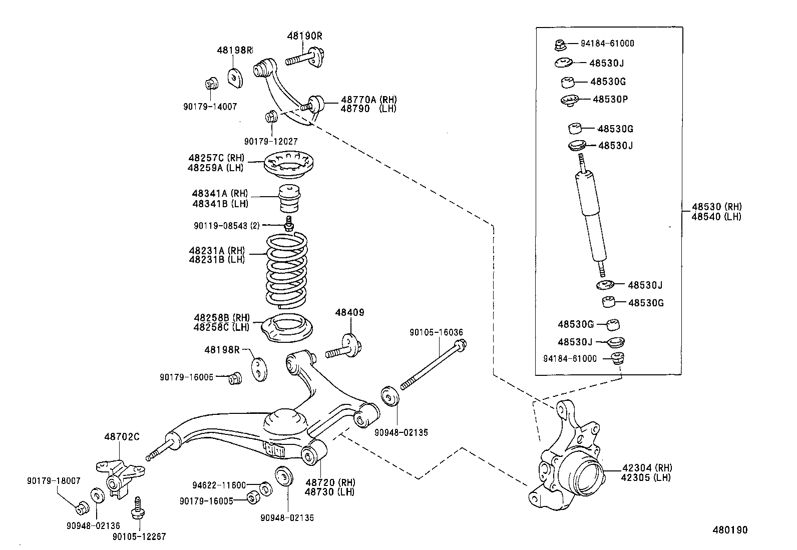 48231-28460 SPRING, COIL, REAR RH product image