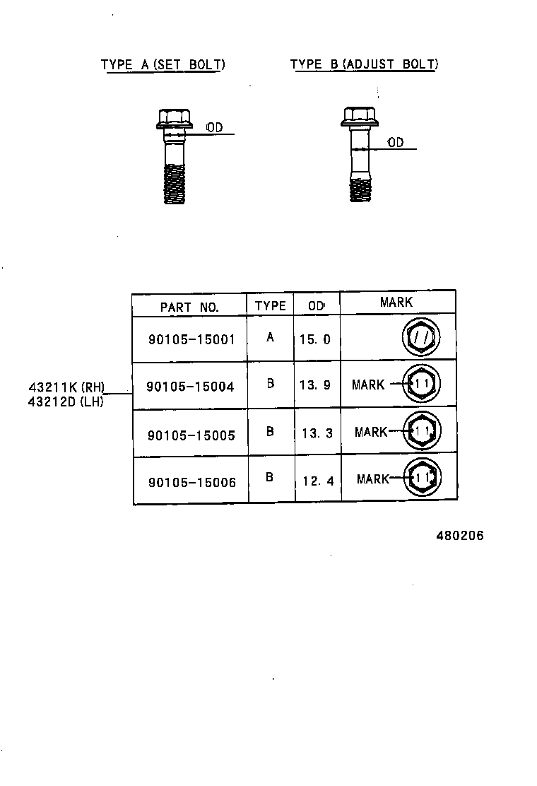 43212-20300 KNUCKLE, STEERING, LH product image