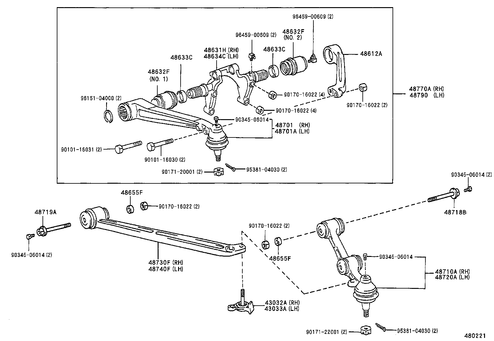 43032-65020 STOPPER SUB-ASSY, STEERING KNUCKLE, RH product image