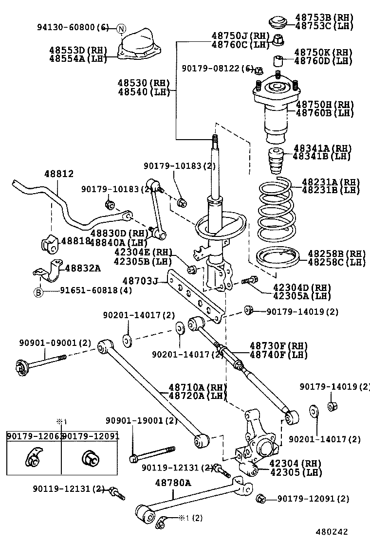 48730-33070 ARM ASSY, REAR SUSPENSION, NO.2 RH product image