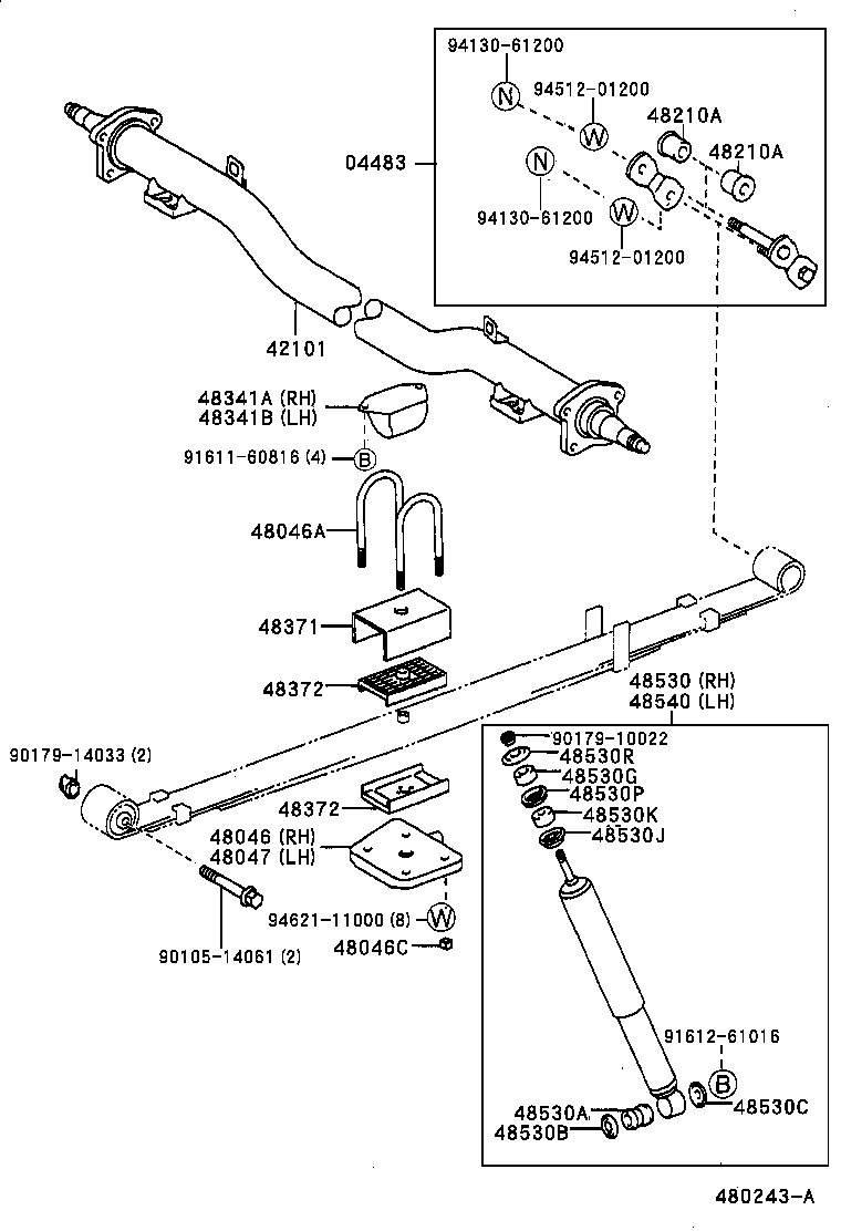 42101-13070 TUBE SUB-ASSY, REAR AXLE product image