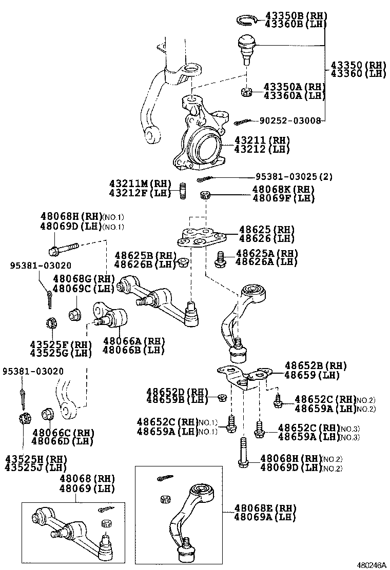 43212-12310 KNUCKLE, STEERING, LH product image