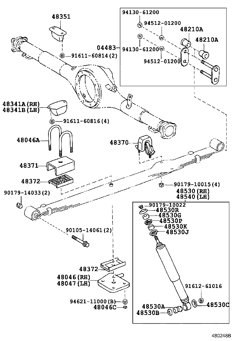 48046-13090 SEAT SUB-ASSY, SPRING U BOLT, RH product image