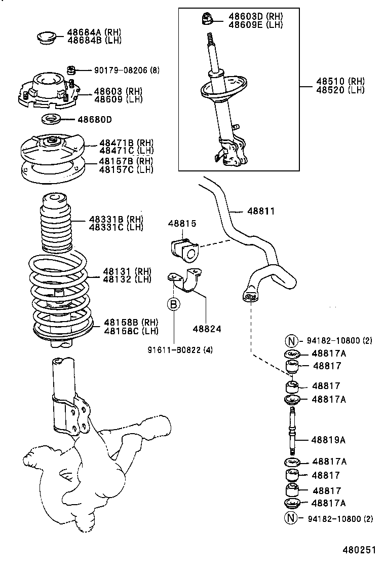 48131-46010 SPRING, FRONT COIL, RH product image
