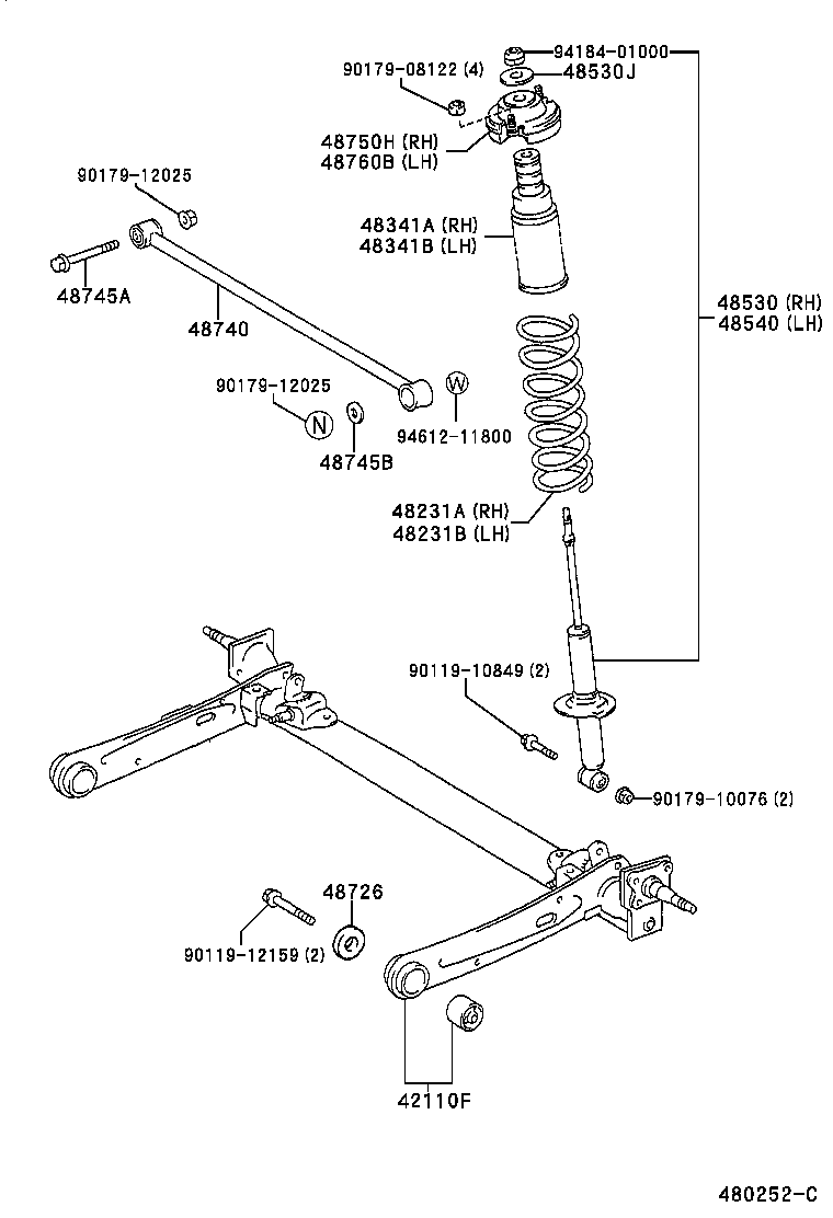 48231-46010 SPRING, COIL, REAR RH product image