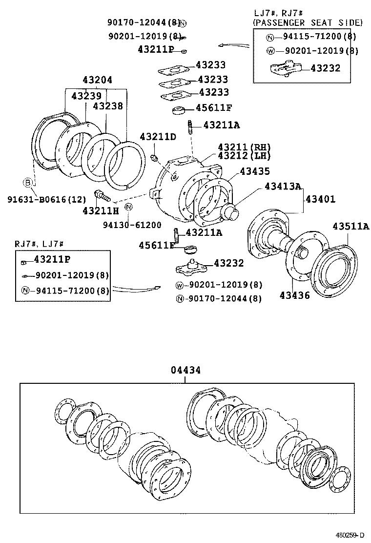 Toyota 43212-60110 KNUCKLE, STEERING, LH
