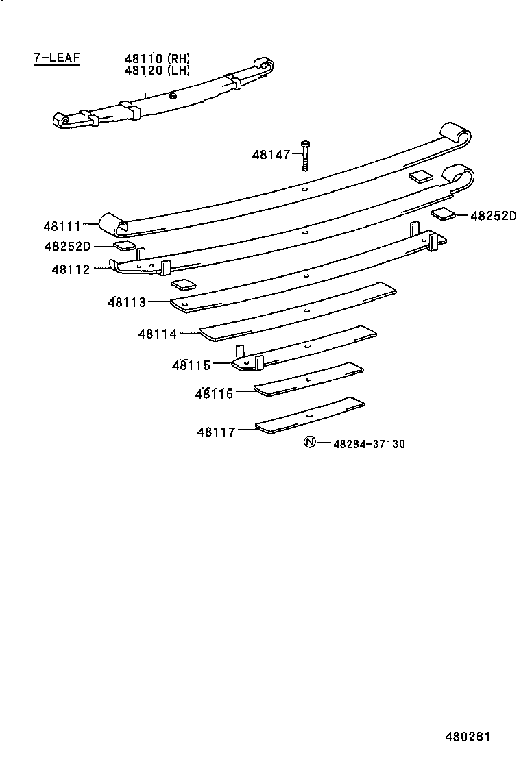 48102-60293 LEAF, FRONT SPRING, NO.3 product image