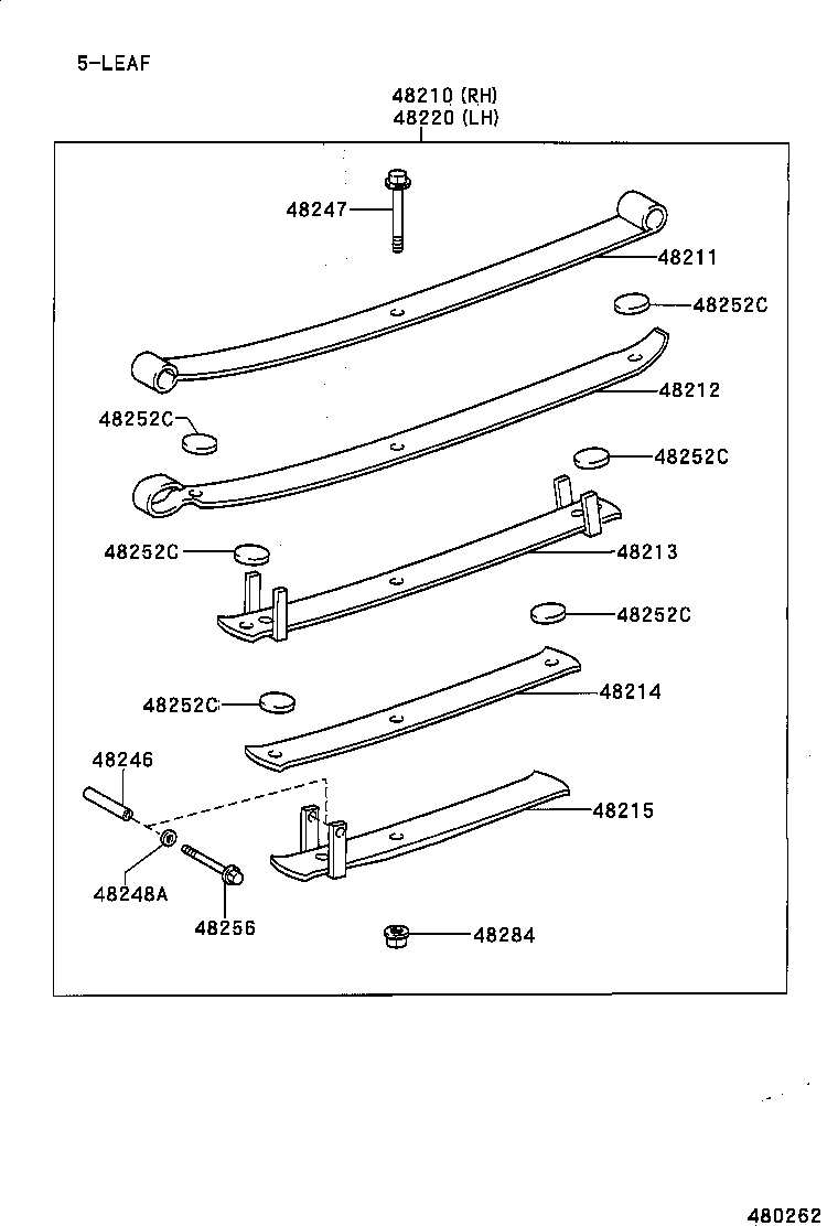 48032-60120 LEAF, REAR SPRING, NO.2 product image