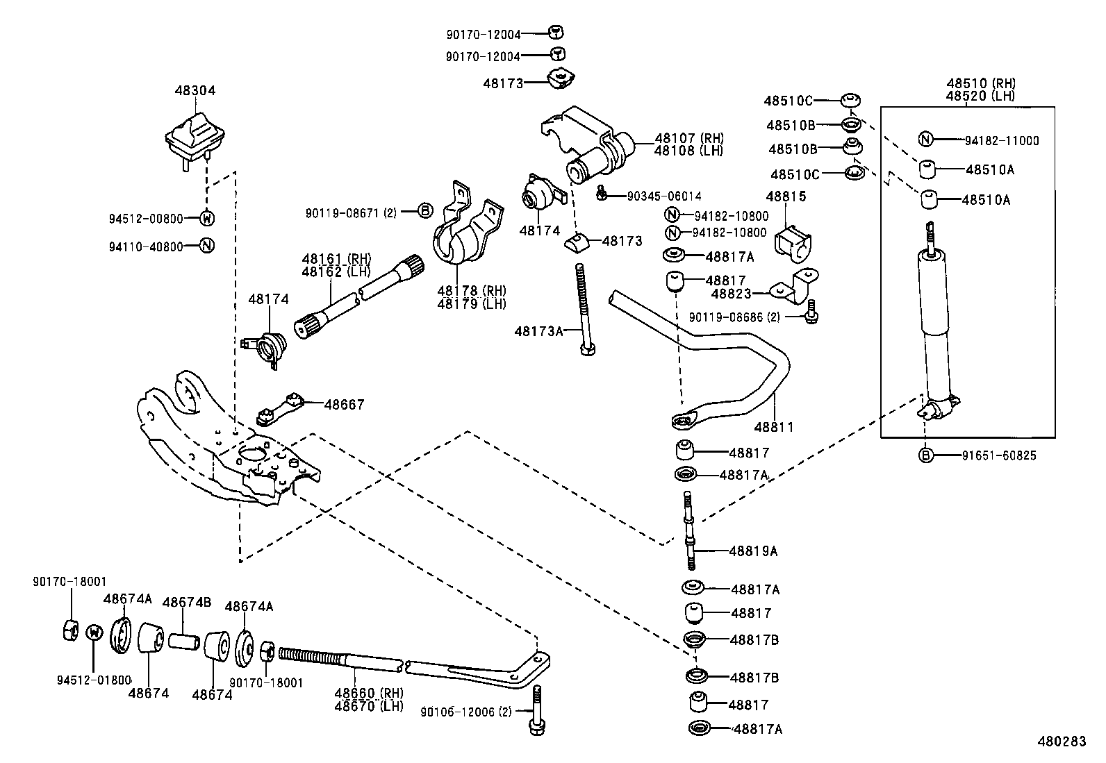 48107-04010 ARM SUB-ASSY, ANCHOR, RH product image