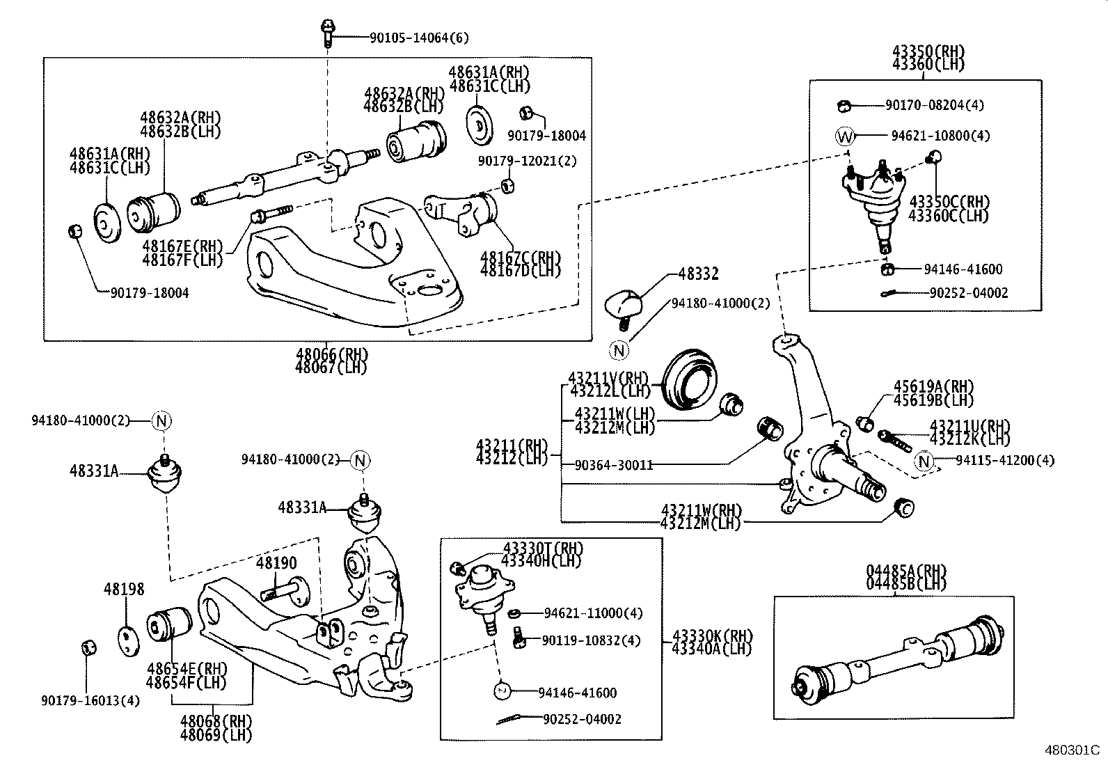 Toyota 43202-34020 KNUCKLE, STEERING, LH