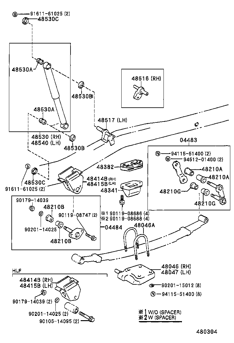 48414-34010 BRACKET, SPRING, NO.3 RH product image