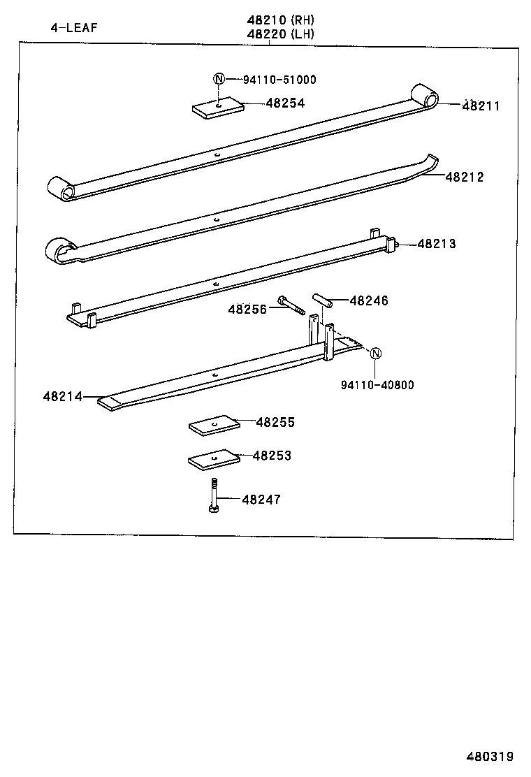 48203-35860 LEAF, REAR SPRING, NO.4 product image