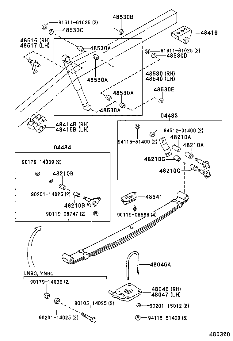 48414-35160 BRACKET, SPRING, NO.3 RH product image