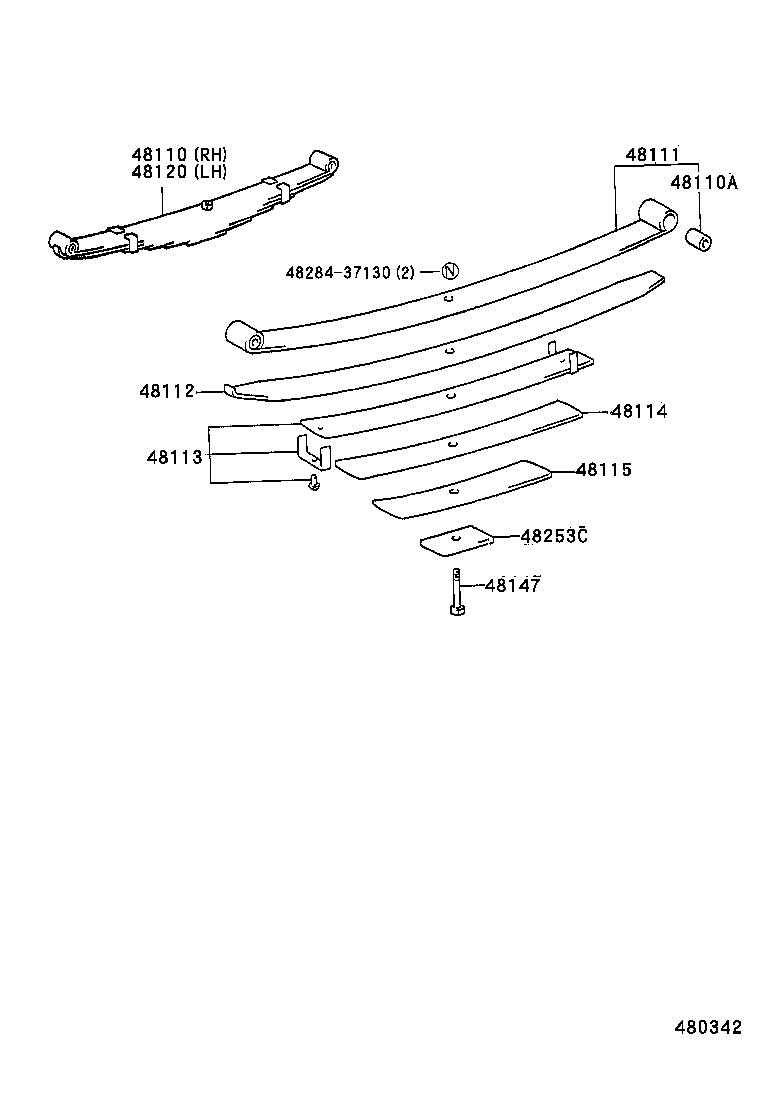 48101-3B122 LEAF, FRONT SPRING, NO.1 product image