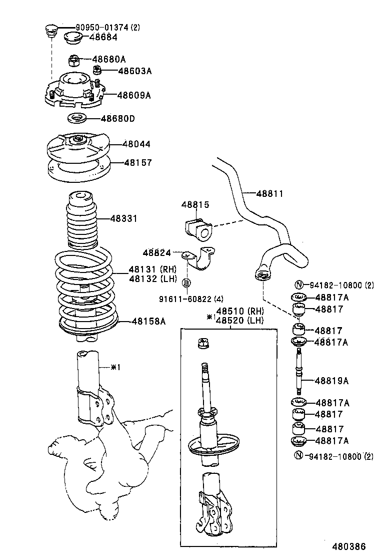 90179-08206 NUT(FOR FRONT SUSPENSION SUPPORT) product image