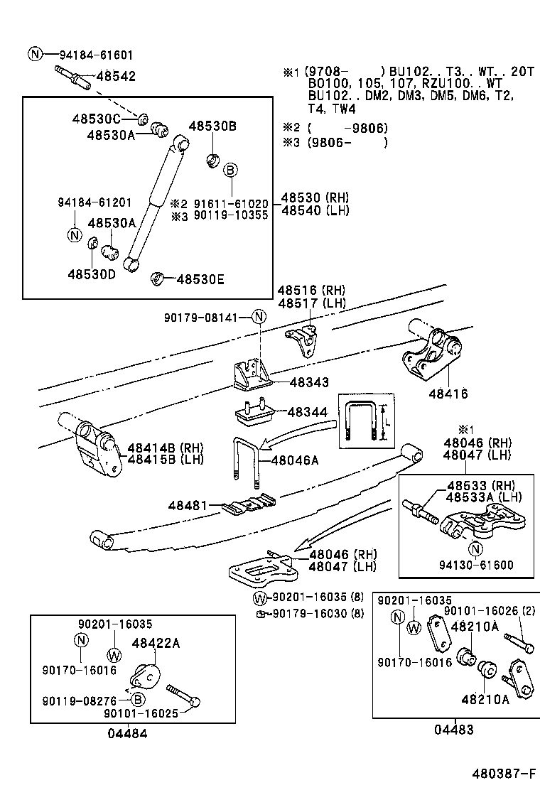 48247-3B511 BOLT, REAR SPRING, CENTER product image