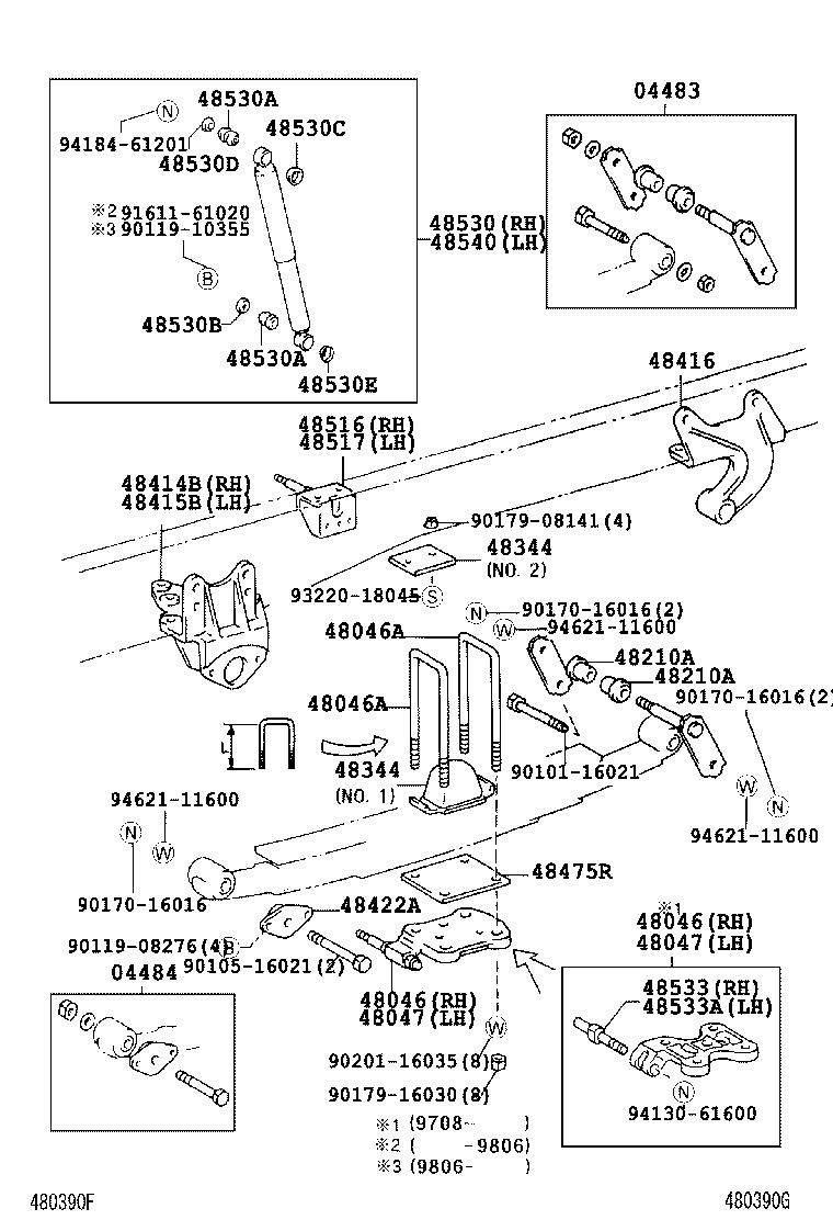 48247-3B511 BOLT, REAR SPRING, CENTER product image