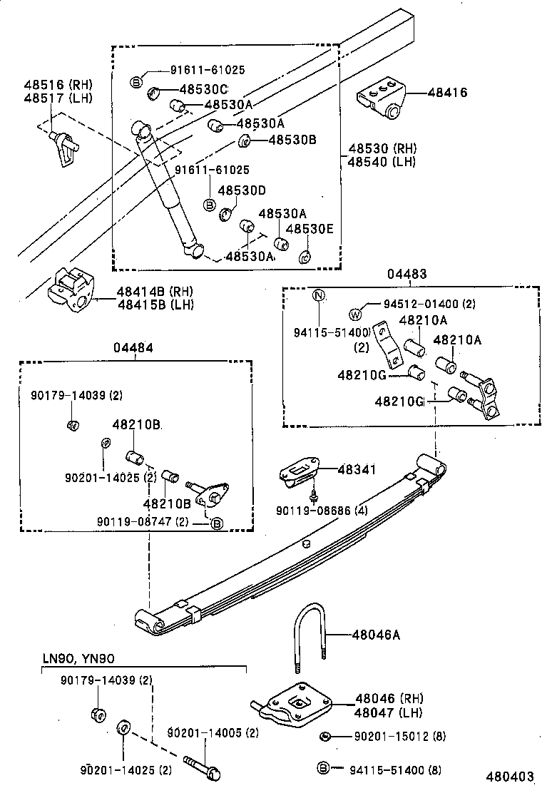 48414-35160 BRACKET, SPRING, NO.3 RH product image
