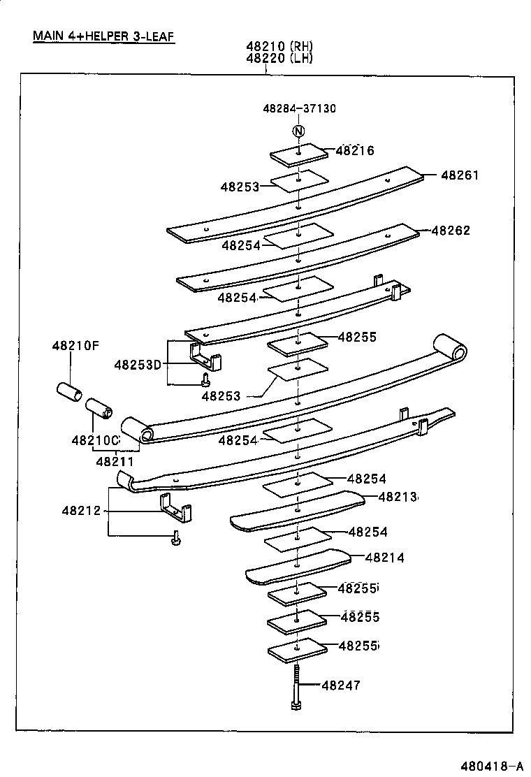 48416-36240 BRACKET, SPRING, NO.4 product image