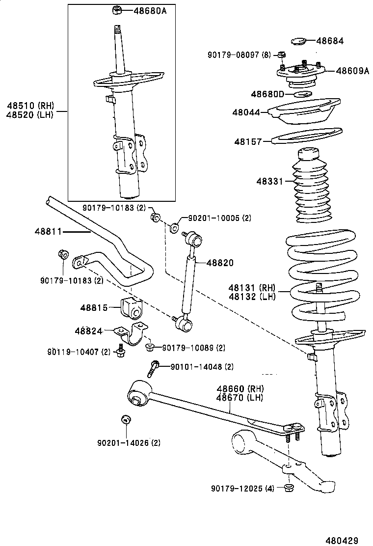 48131-17570 SPRING, FRONT COIL, RH product image
