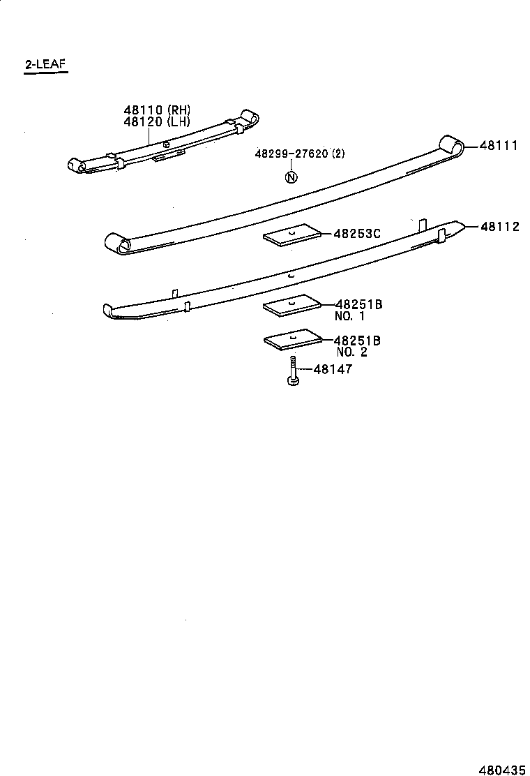 04481-25050 SHACKLE KIT, FRONT SPRING product image