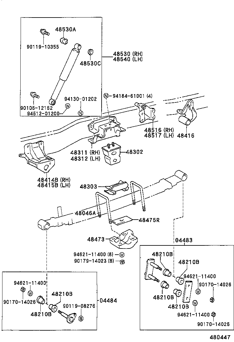 48405-25020 BRACKET, SPRING, NO.4 product image