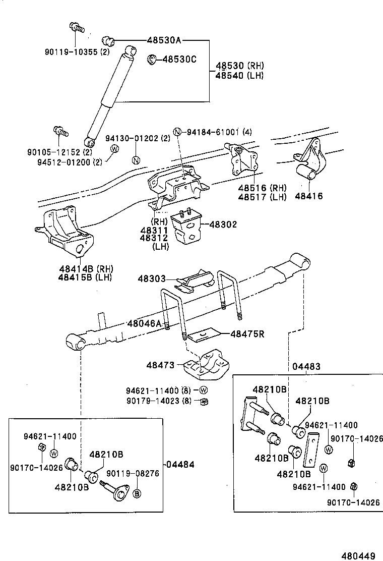 48405-25020 BRACKET, SPRING, NO.4 product image