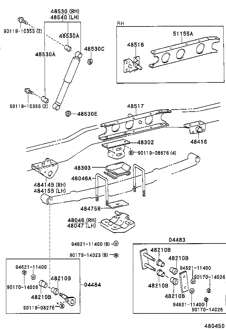 48405-25020 BRACKET, SPRING, NO.4 product image
