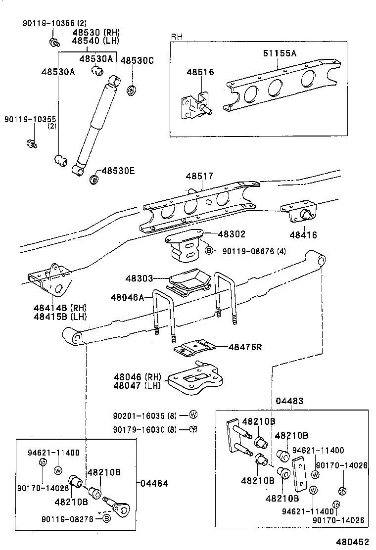 48405-25020 BRACKET, SPRING, NO.4 product image