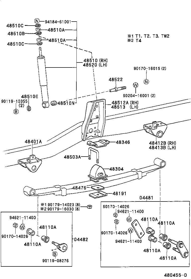04481-25050 SHACKLE KIT, FRONT SPRING product image
